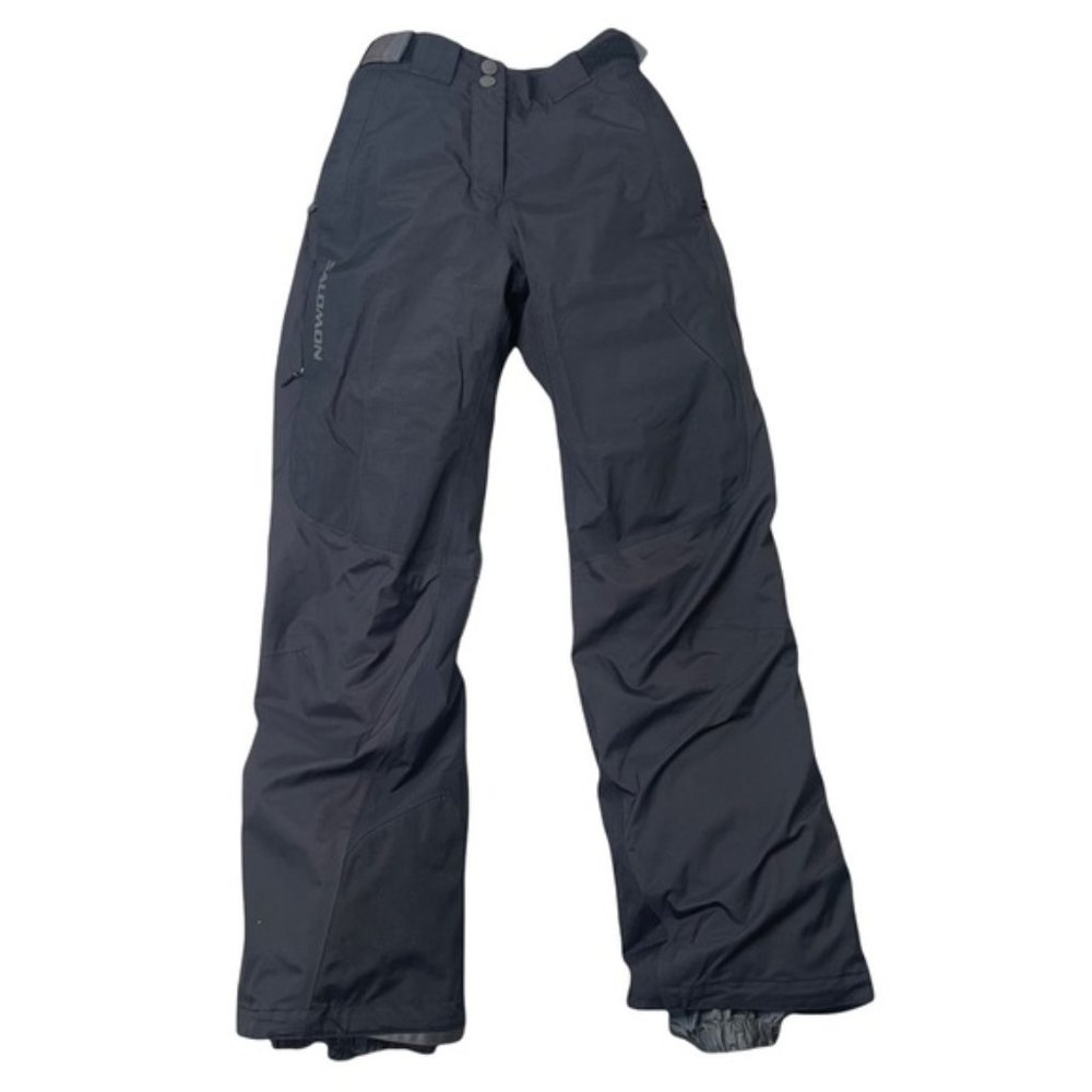 SALOMON Women's Black Insulated Waterproof Ski Snow Outdoor Pants Size 6 GUC
